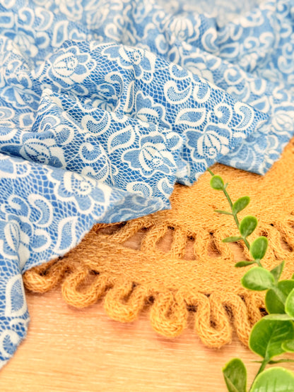Printed Denim Blue Lace Garden