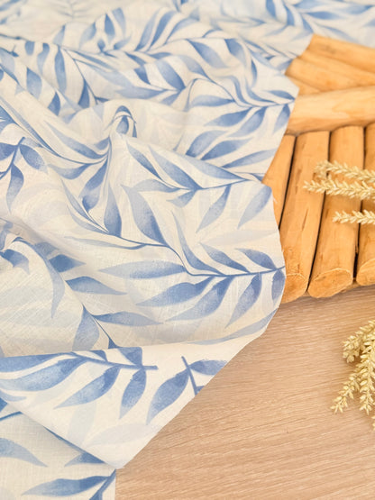 Printed Linen Blue Breeze