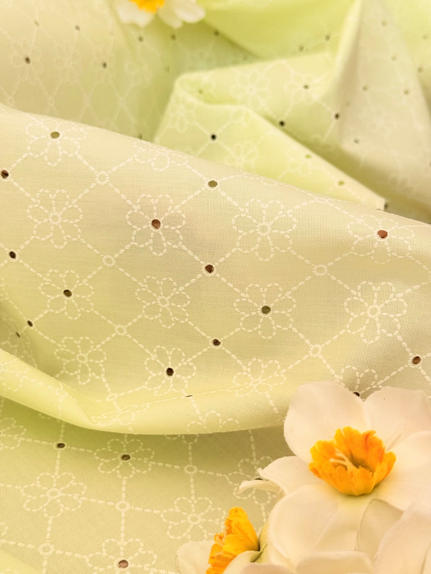 Puff Printed Cotton Petal Lattice