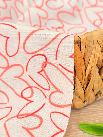 Printed Cotton Jersey Love Sketch