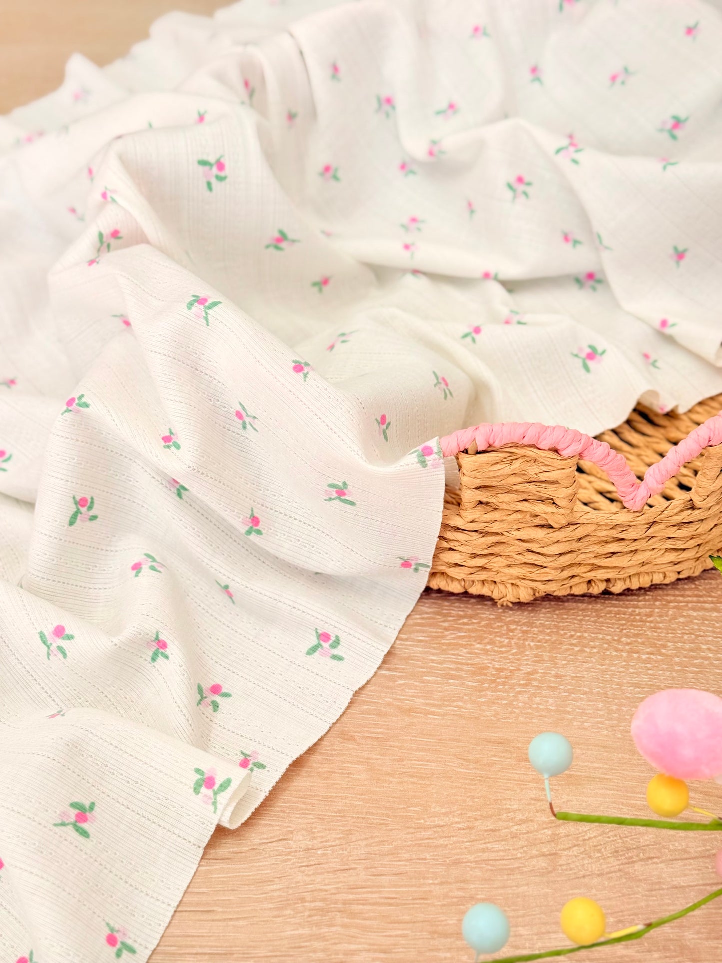 Printed Cotton Jersey Tiny Blossoms
