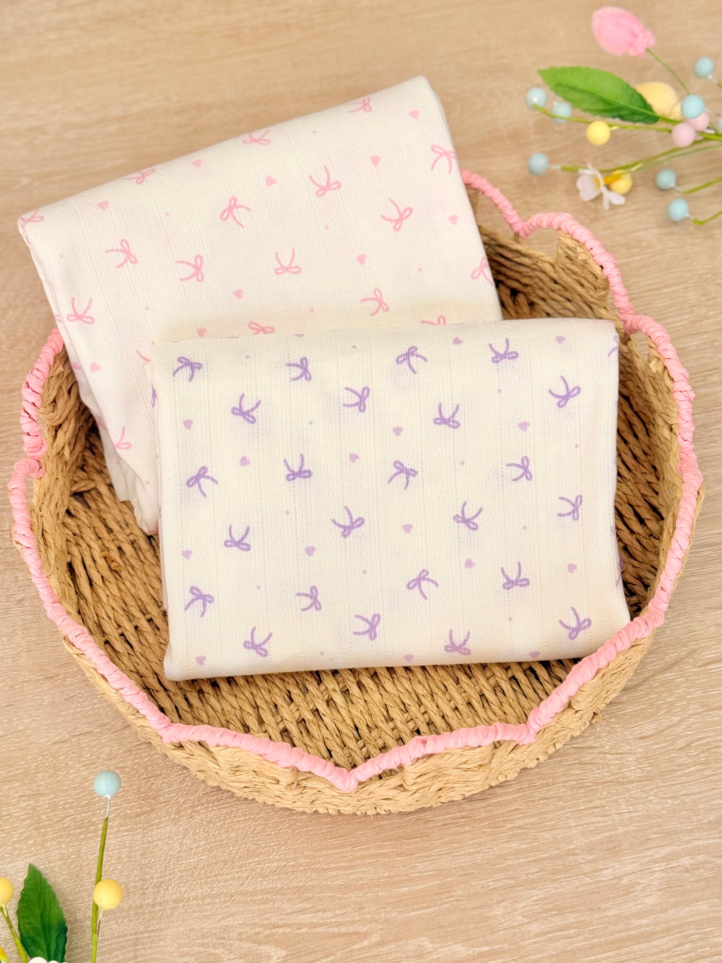 Printed Cotton Jersey Tiny Bows