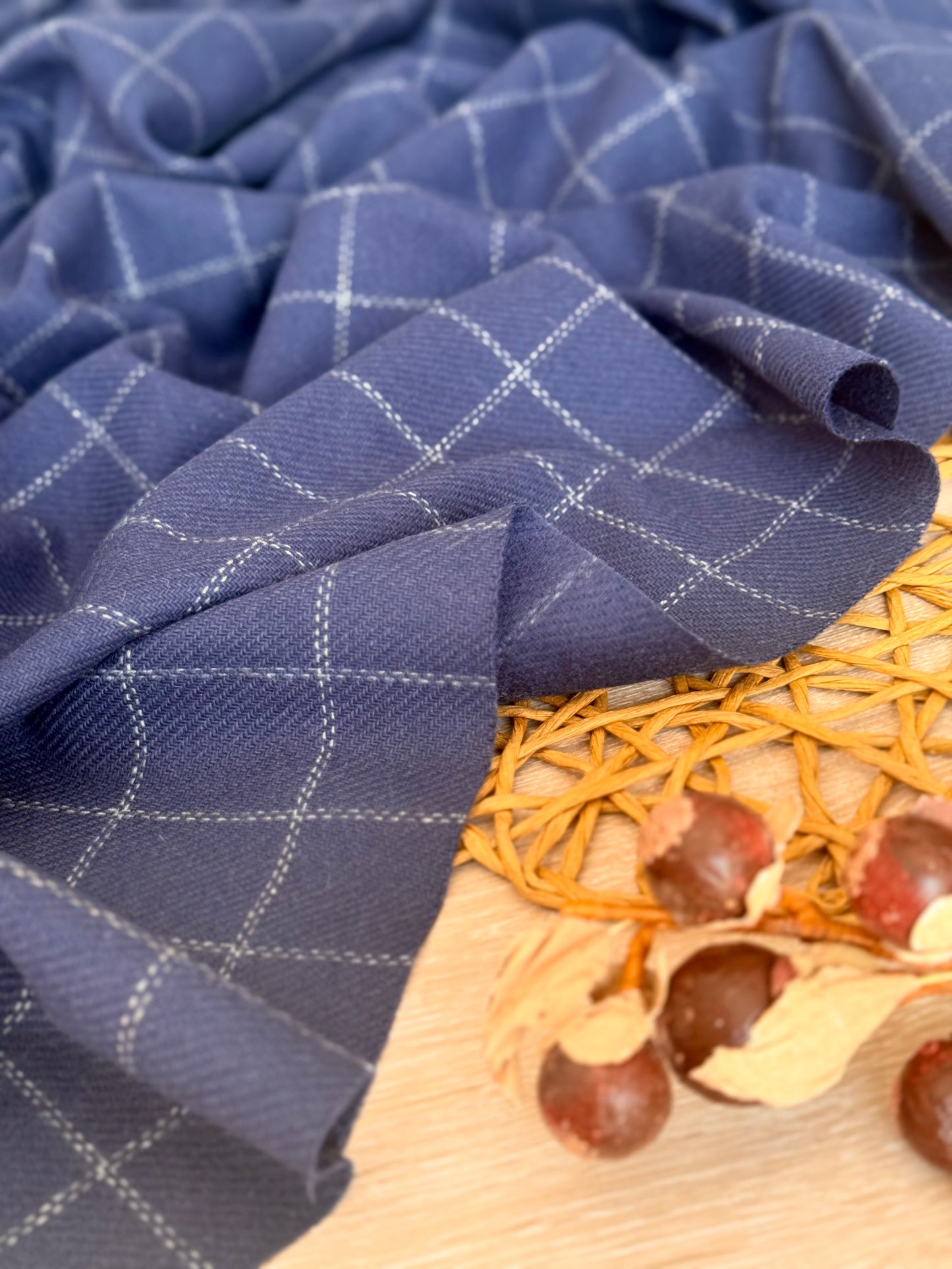 Paño de Lana Navy Windowpane