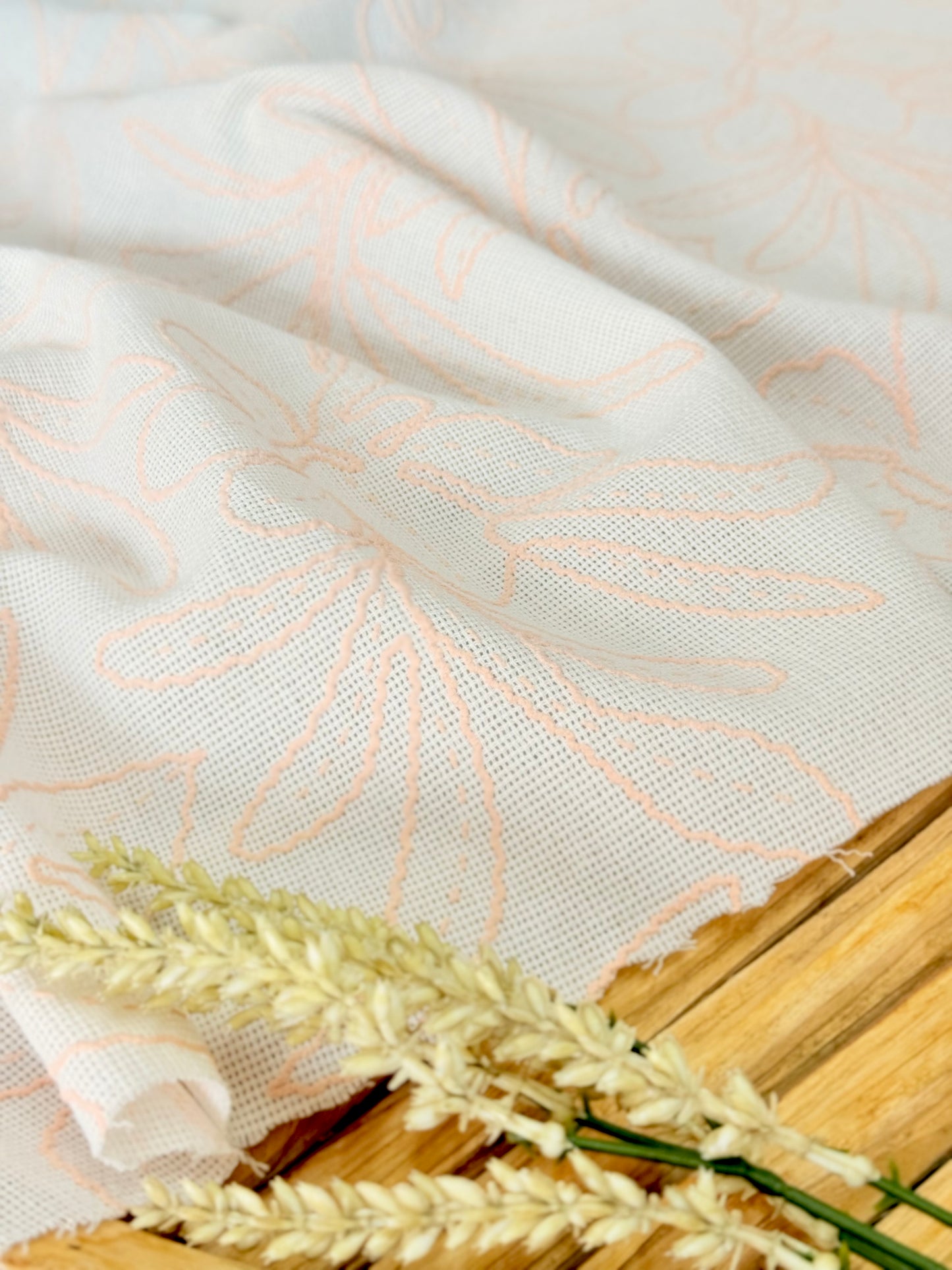 Artisanal Printed Linen Quiet Embroidery