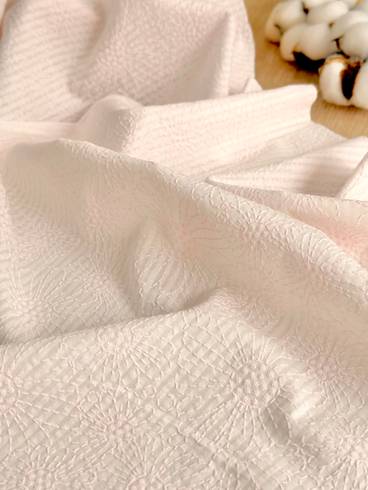 Puff Printed Cotton Blush Bloom