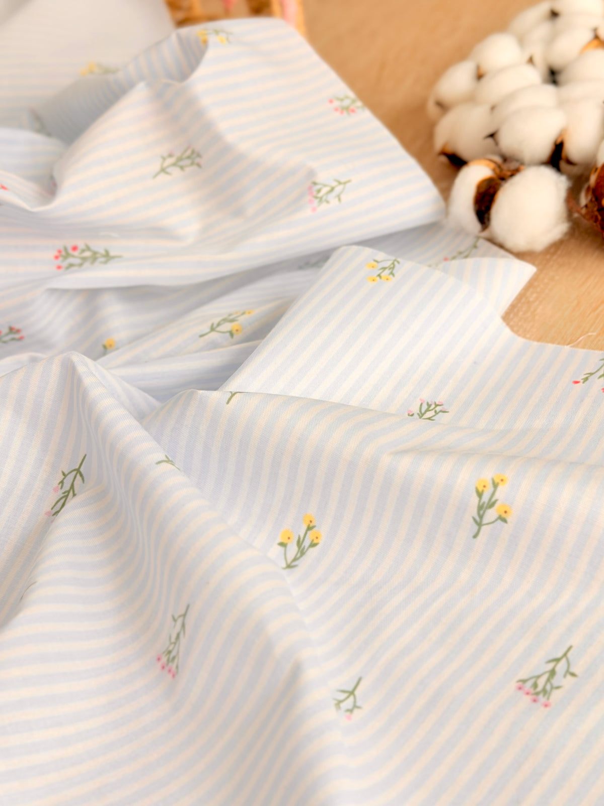 Printed Cotton Blue Blossom