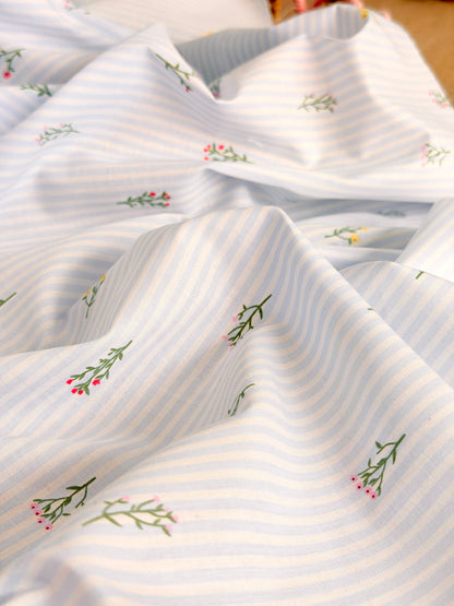 Printed Cotton Blue Blossom