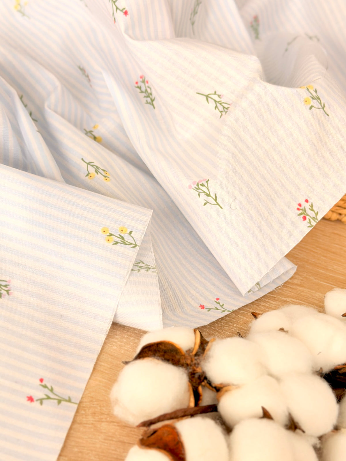 Printed Cotton Blue Blossom