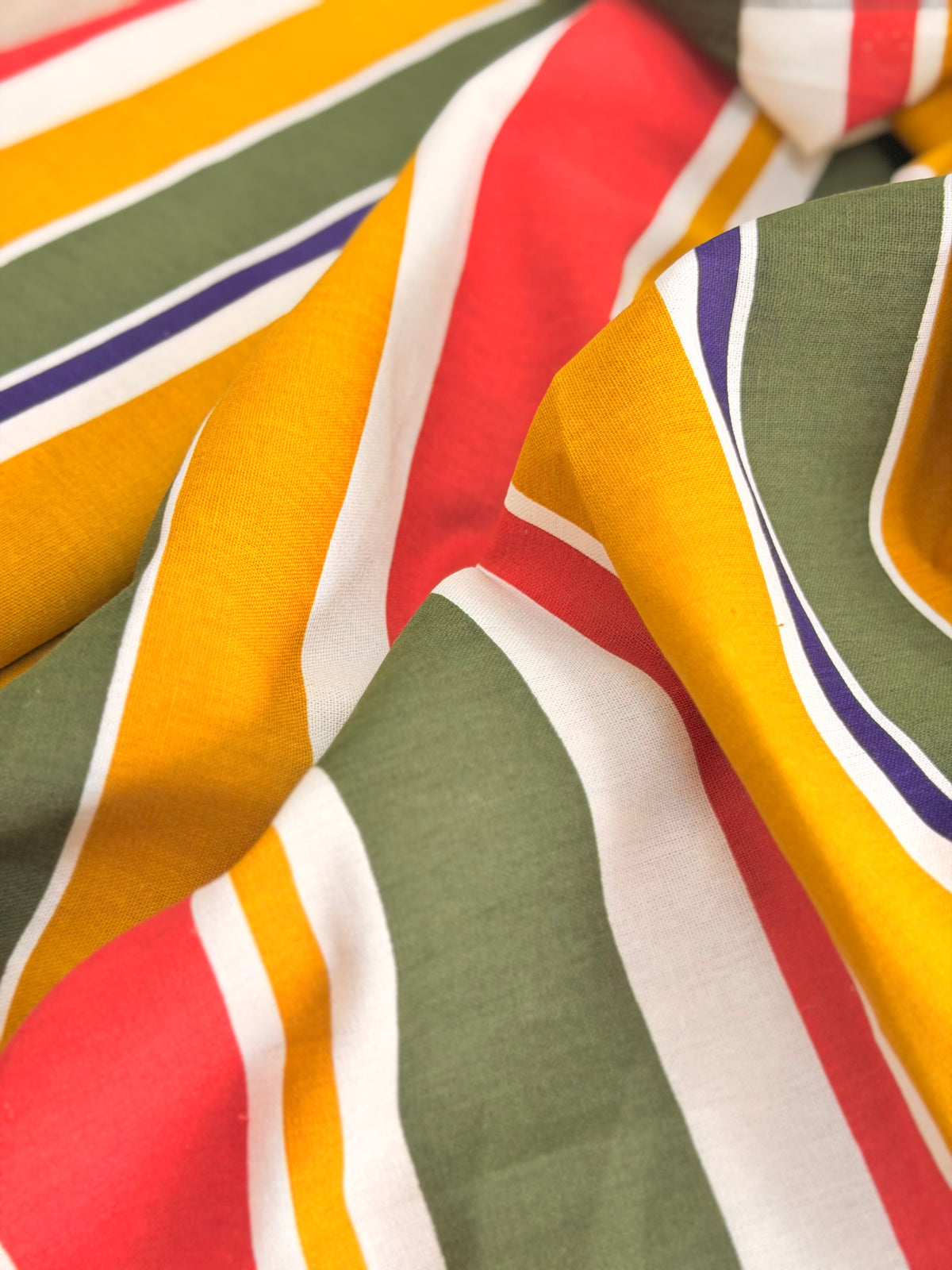 Printed Linen Autumn Stripes