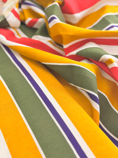 Printed Linen Autumn Stripes