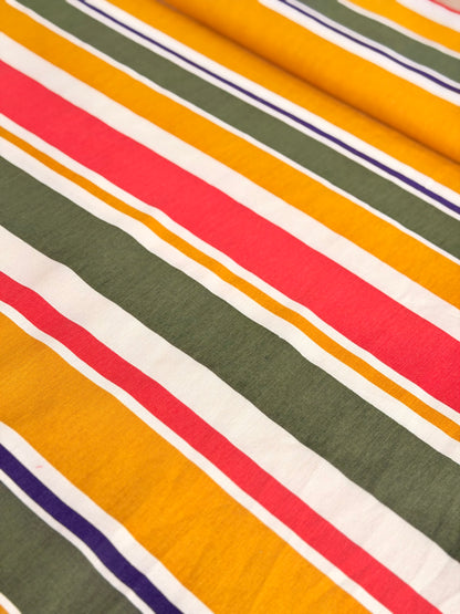 Printed Linen Autumn Stripes