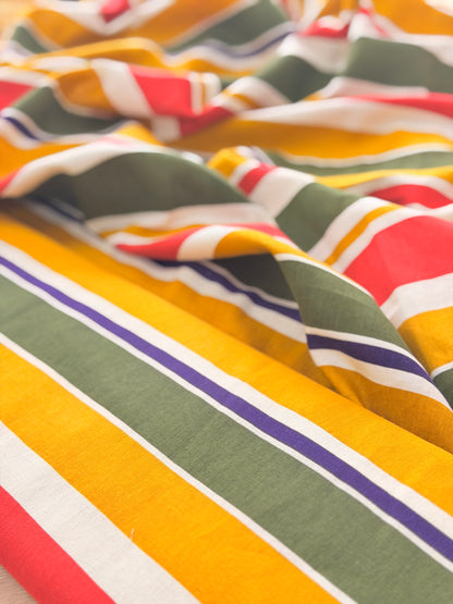Printed Linen Autumn Stripes