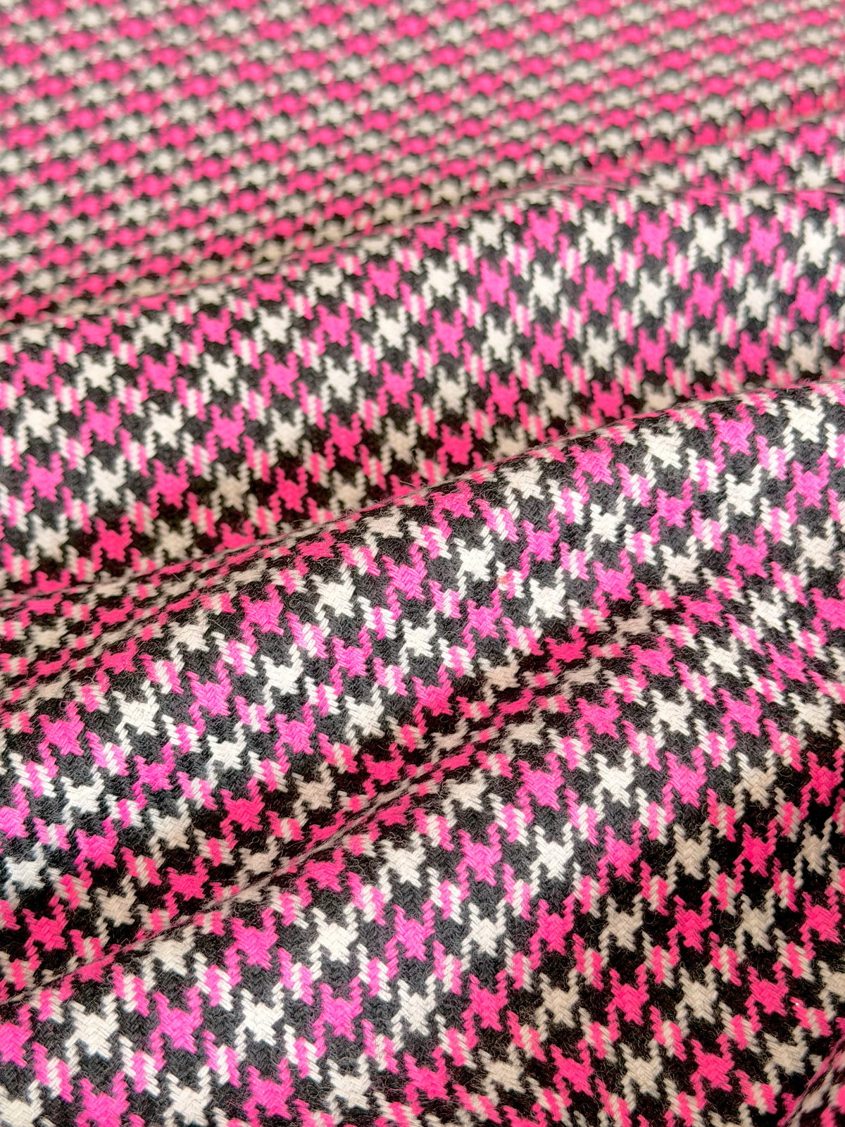Paño de Lana Pink Houndstooth