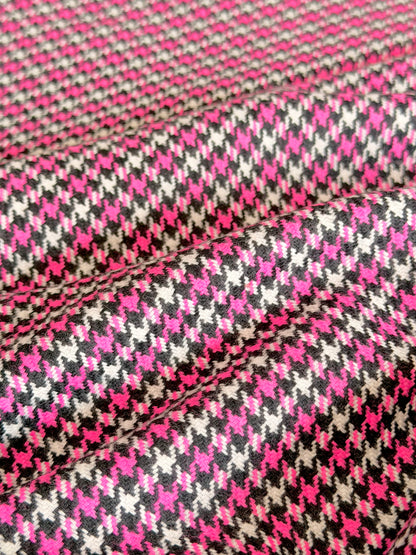 Paño de Lana Pink Houndstooth