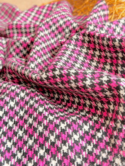 Paño de Lana Pink Houndstooth