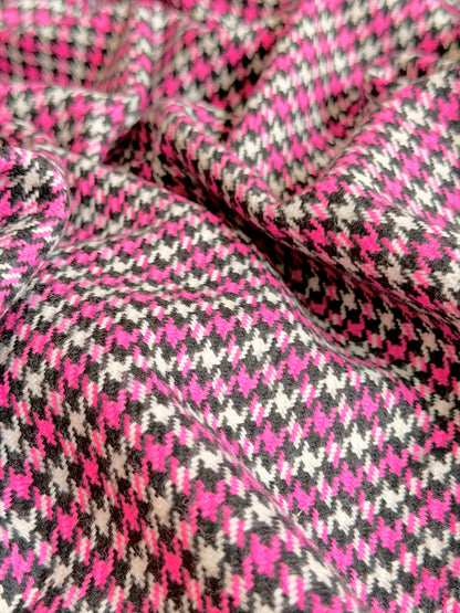 Paño de Lana Pink Houndstooth