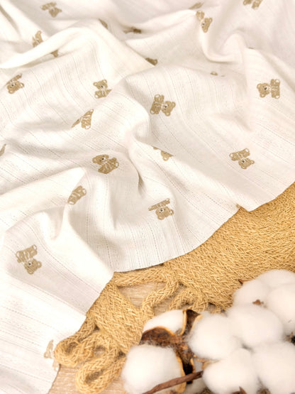 Printed Cotton Jersey Little Teddy