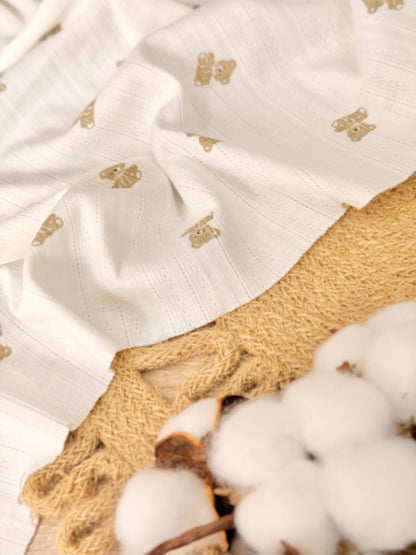 Printed Cotton Jersey Little Teddy