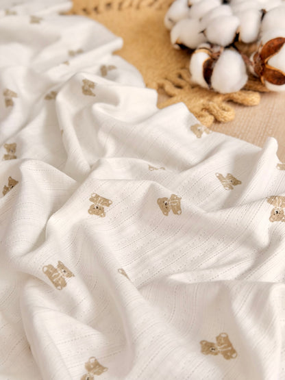 Printed Cotton Jersey Little Teddy