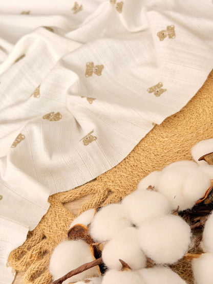 Printed Cotton Jersey Little Teddy