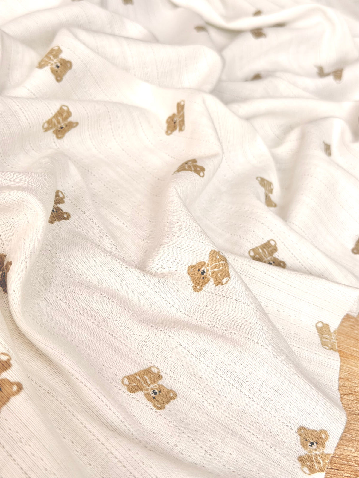 Printed Cotton Jersey Little Teddy
