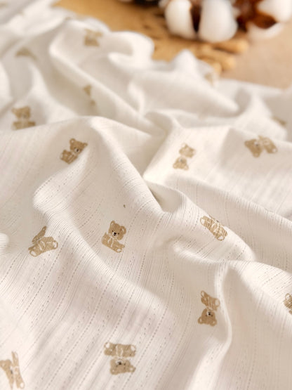 Printed Cotton Jersey Little Teddy
