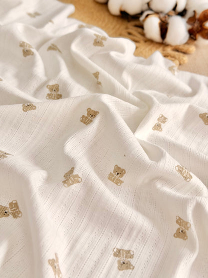 Printed Cotton Jersey Little Teddy