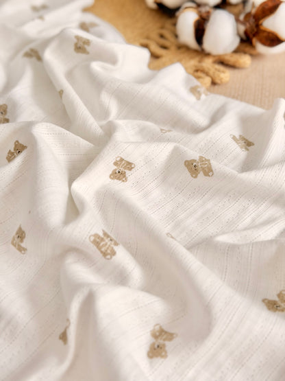 Printed Cotton Jersey Little Teddy