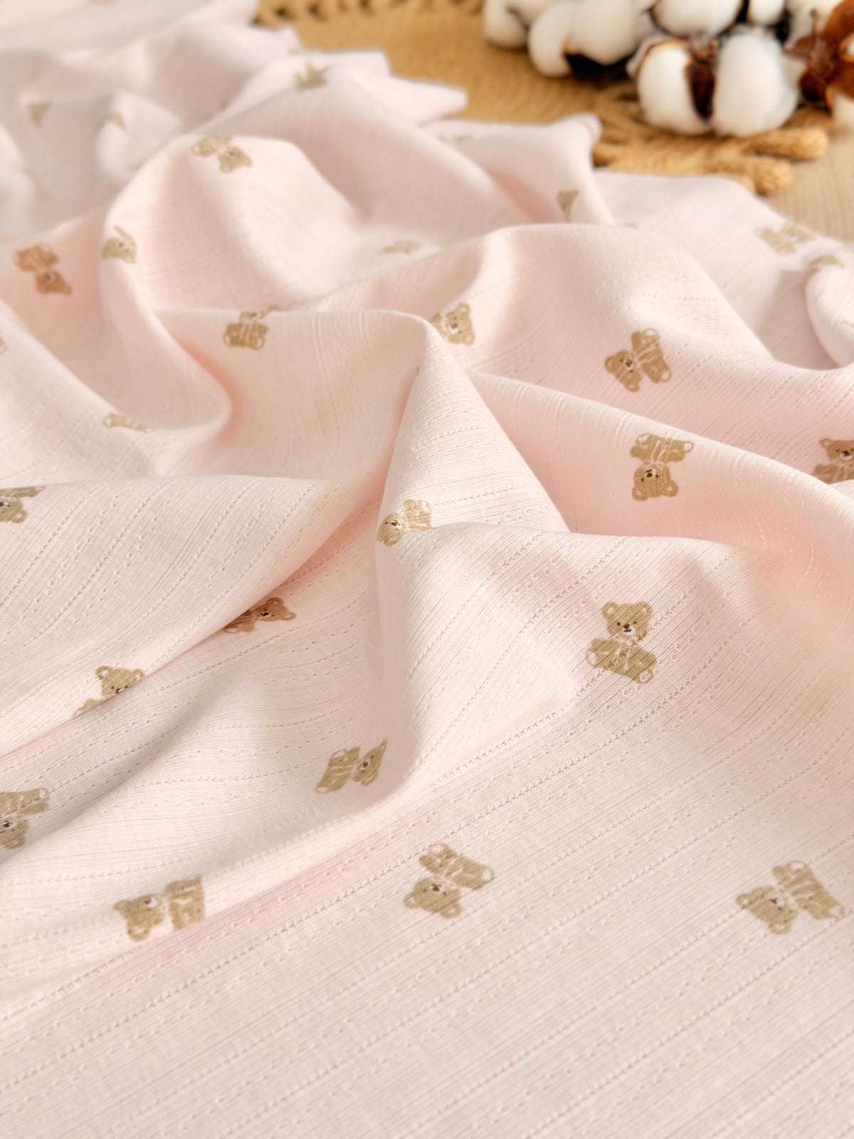 Printed Cotton Jersey Little Teddy
