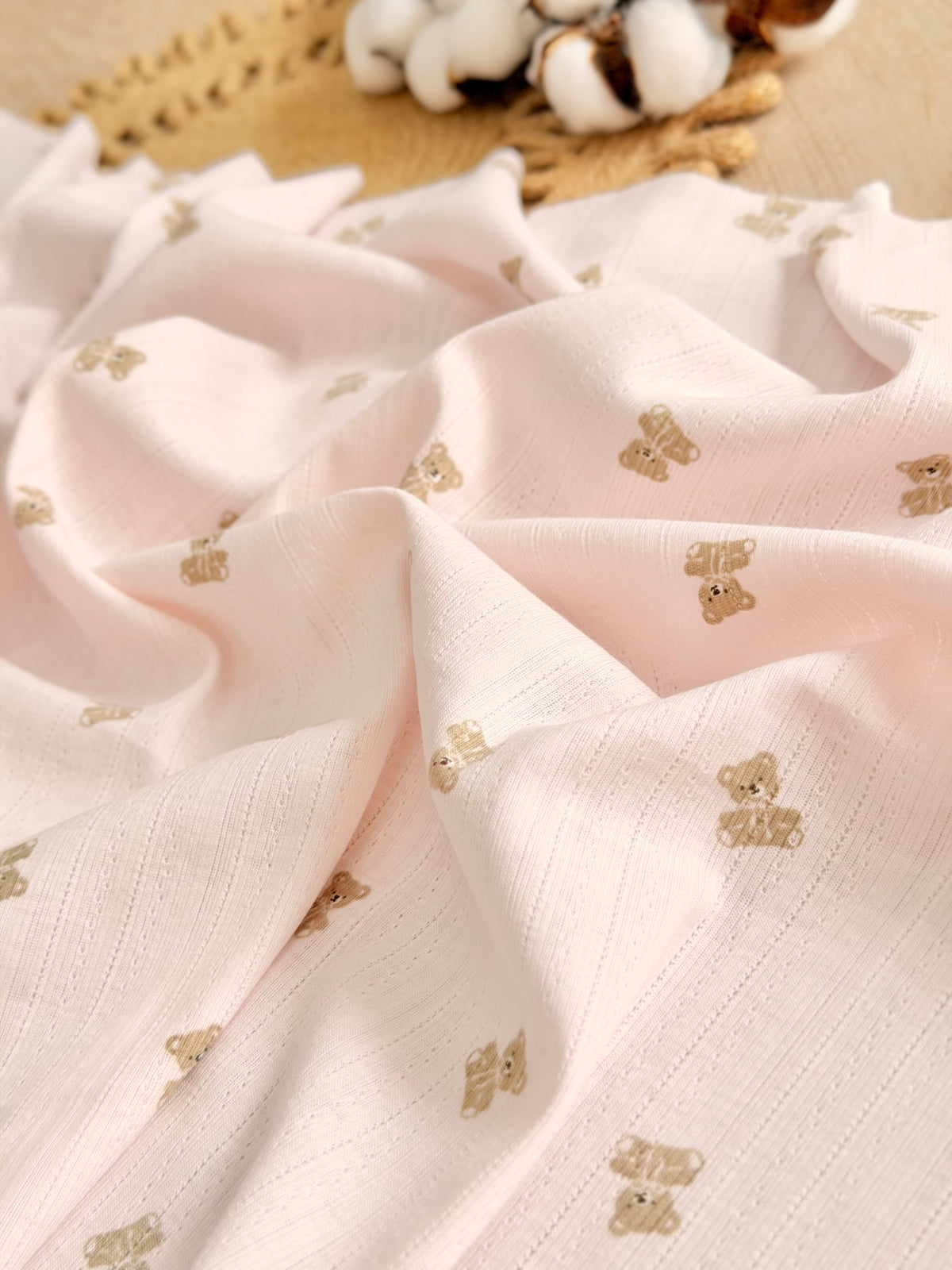 Printed Cotton Jersey Little Teddy