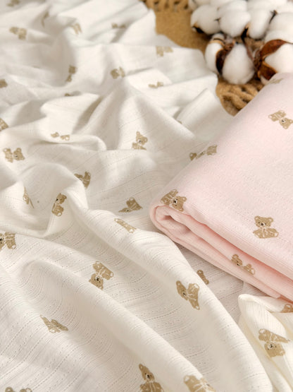 Printed Cotton Jersey Little Teddy