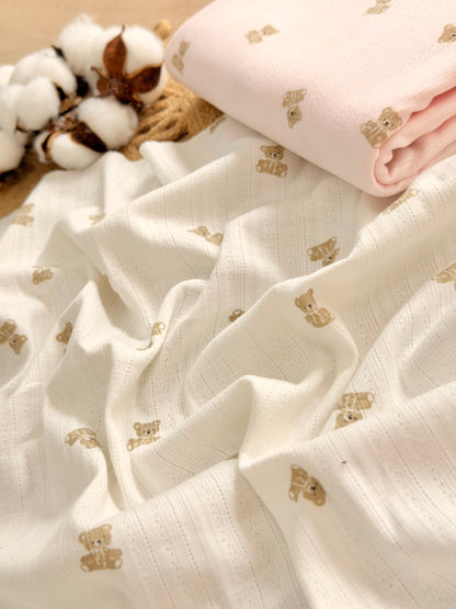 Printed Cotton Jersey Little Teddy