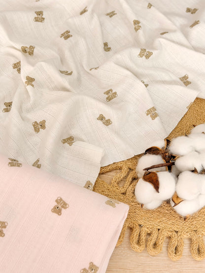 Printed Cotton Jersey Little Teddy
