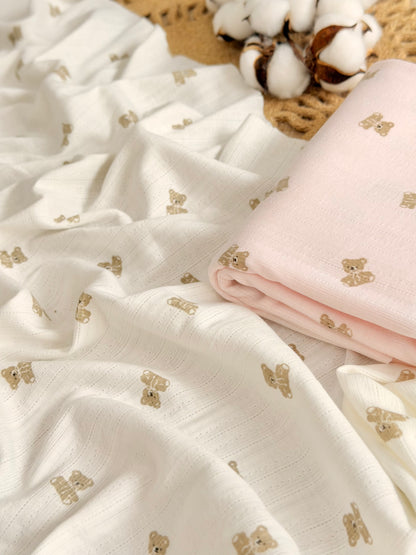 Printed Cotton Jersey Little Teddy