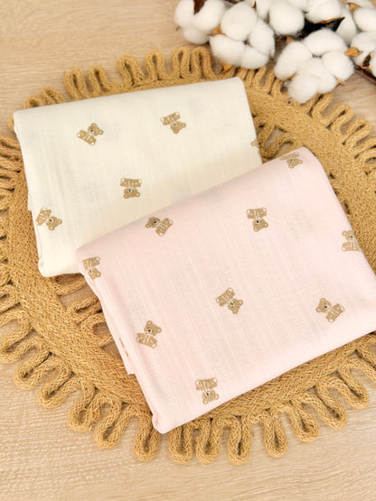 Printed Cotton Jersey Little Teddy