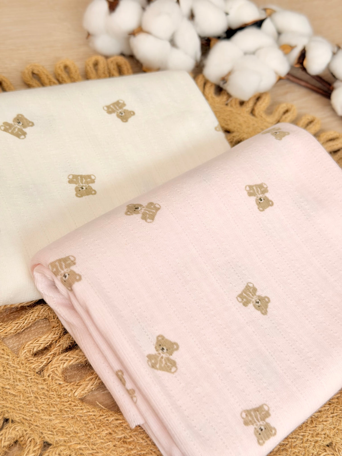 Printed Cotton Jersey Little Teddy