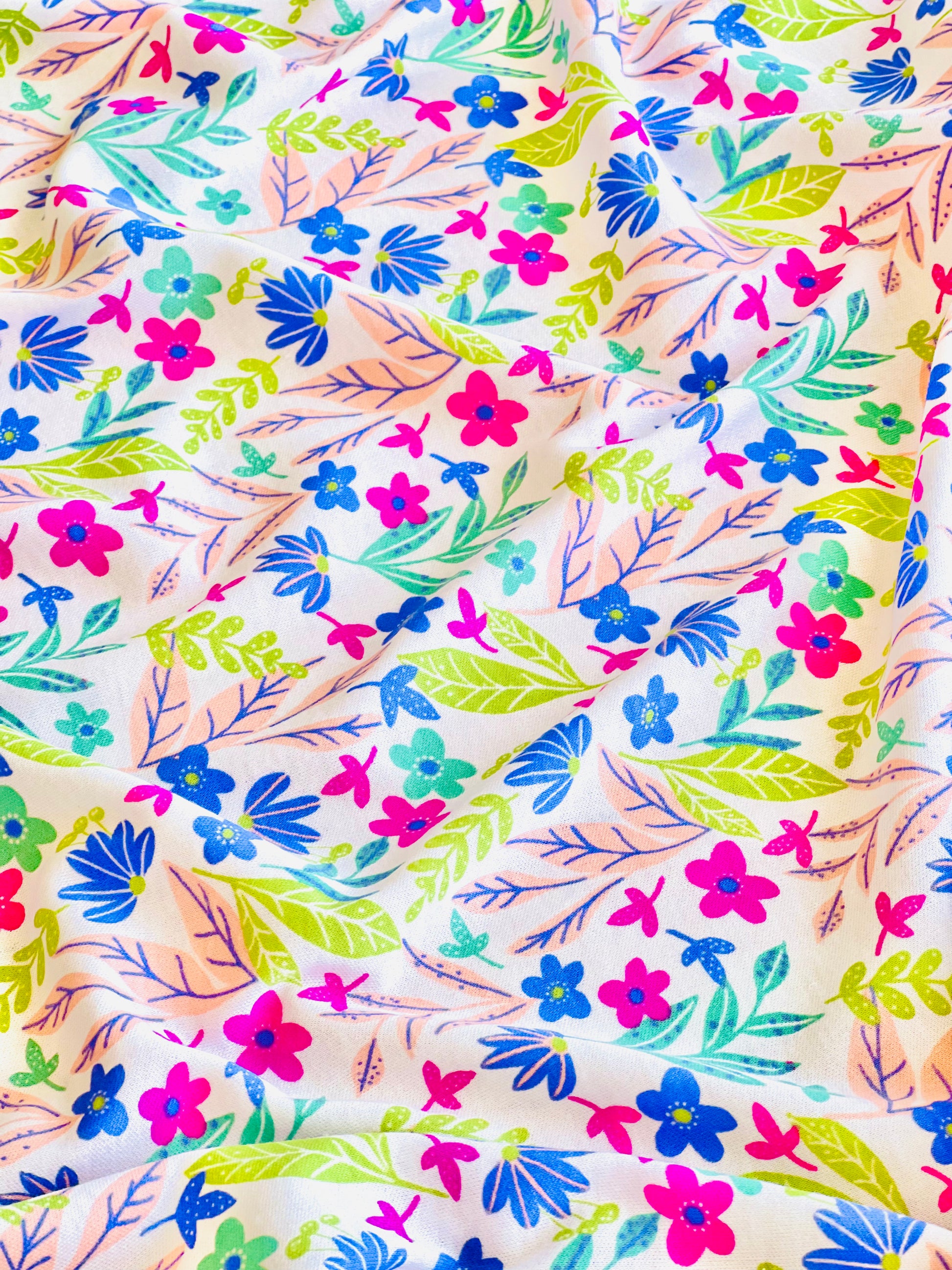Flower Pattern Interlock Interlock Summer Flowers – Confecciones Tere Arellano