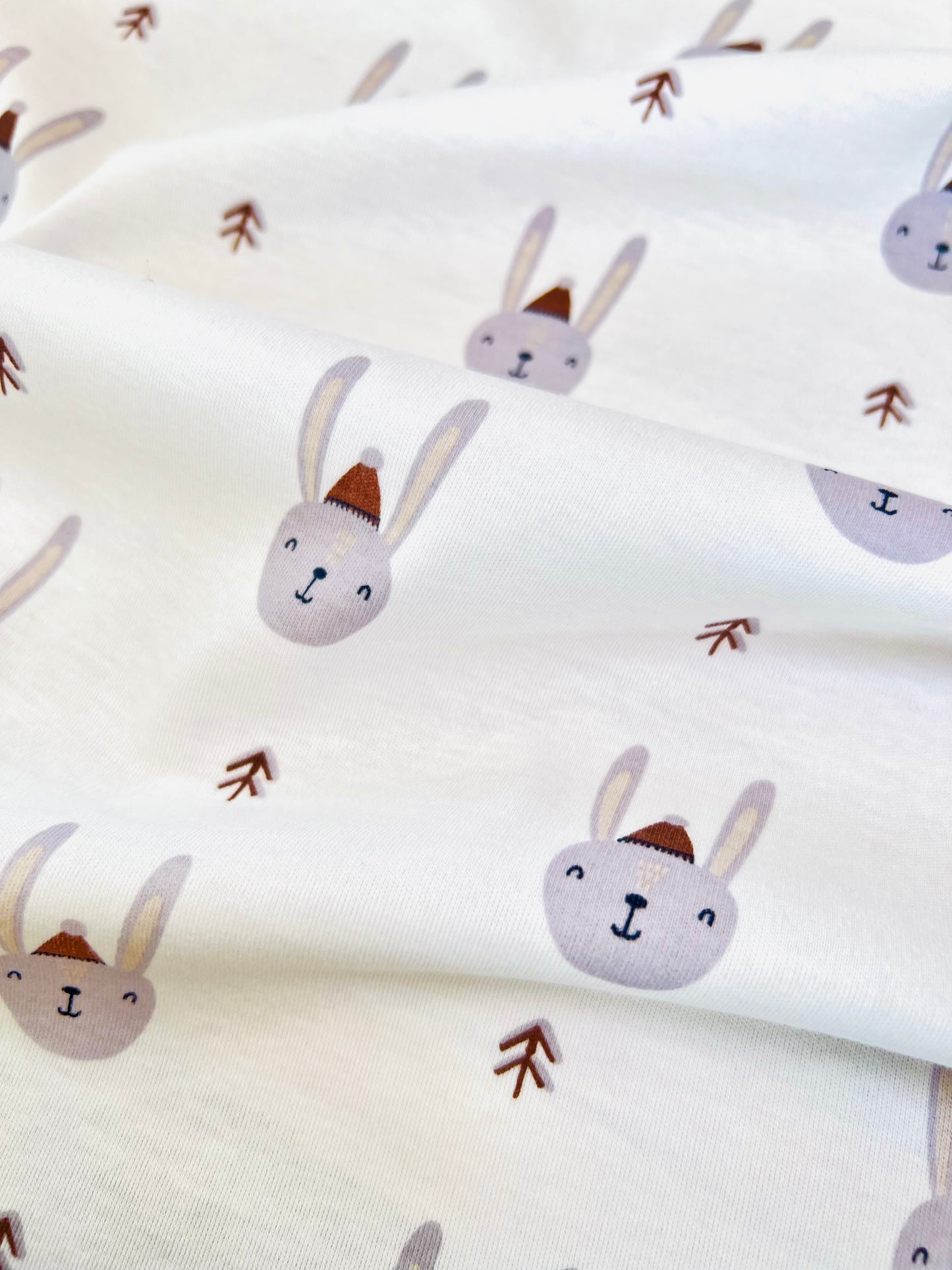 Printed Cotton Jersey Rabbit