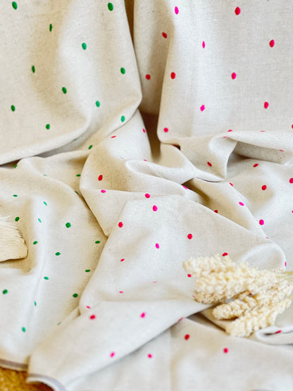 Embroidered Linen Dots