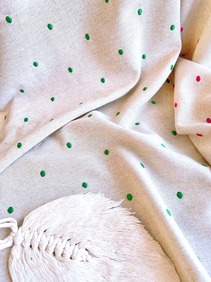 Embroidered Linen Dots