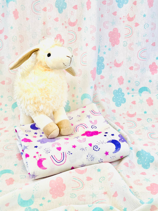 Printed Waffle Fabric Sweet Dreams