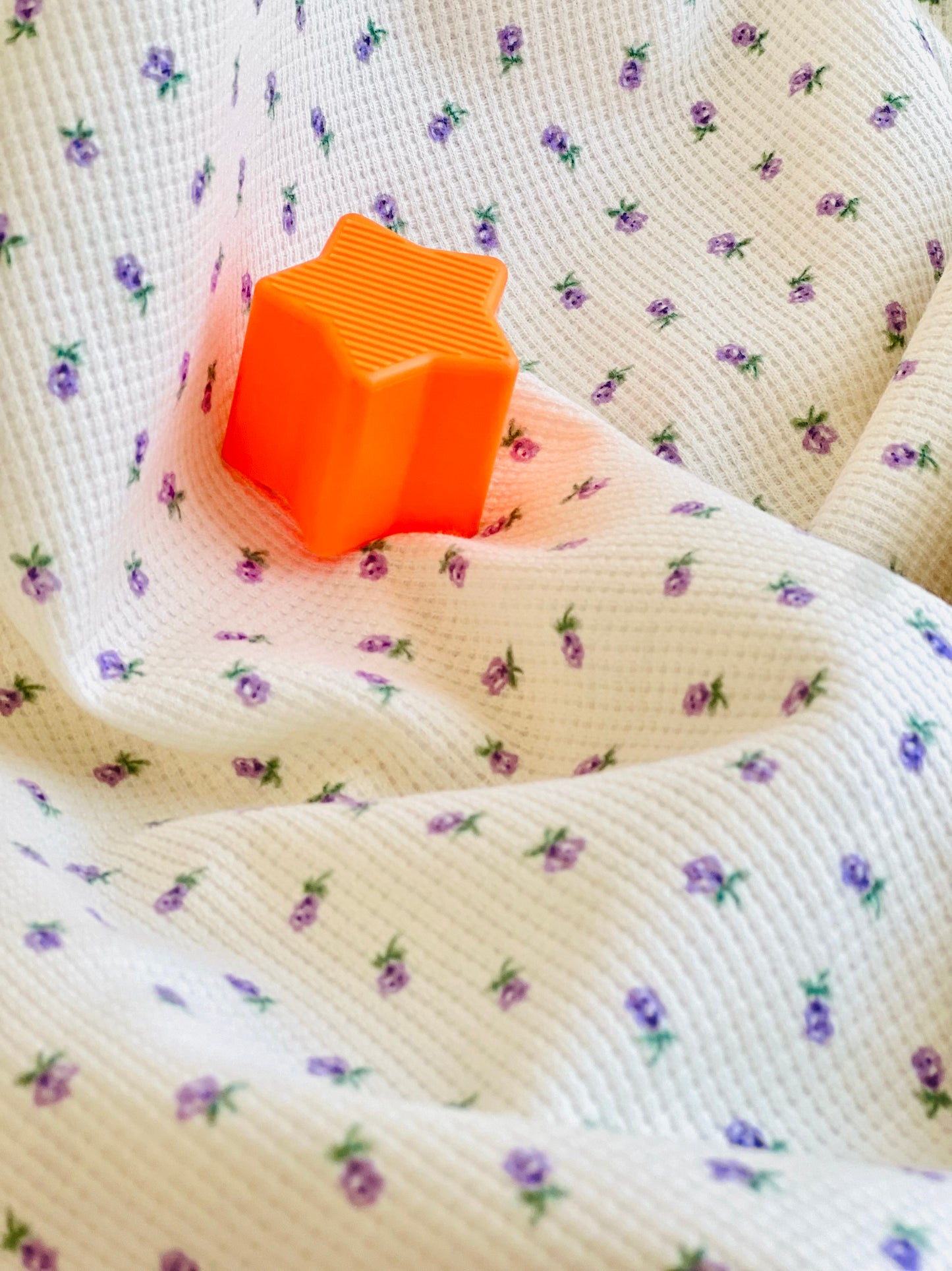 Printed Waffle Fabric Little Flower