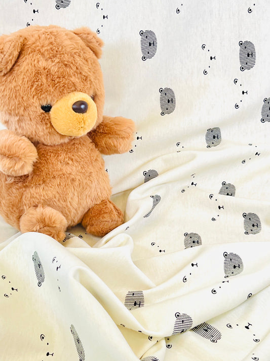 Printed Cotton Jersey Baby Bear