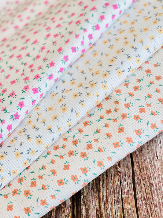 Printed Waffle Fabric Flowers