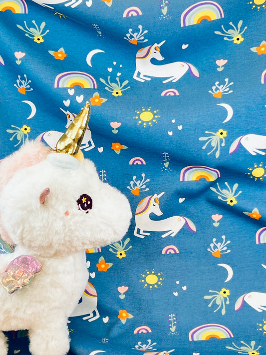 Printed Cotton Jersey Unicorn