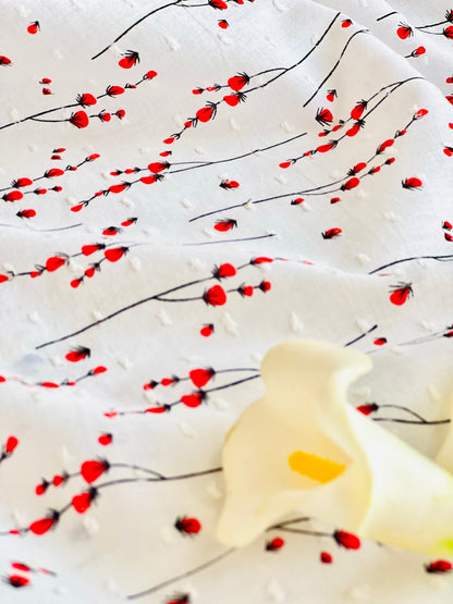 Printed Plumeti Cotton Cherry Tree