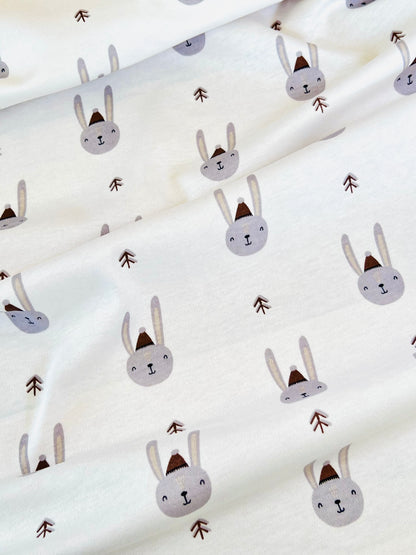 Printed Cotton Jersey Rabbit