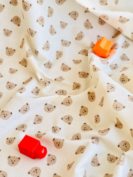 Printed Waffle Fabric Bears