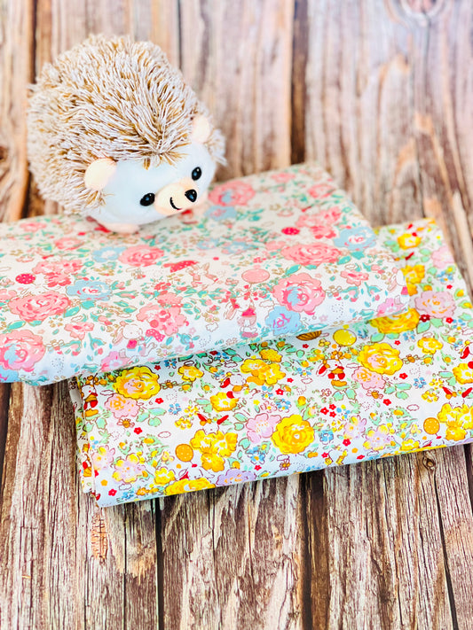 Cotton Twill Rabbits & Flowers