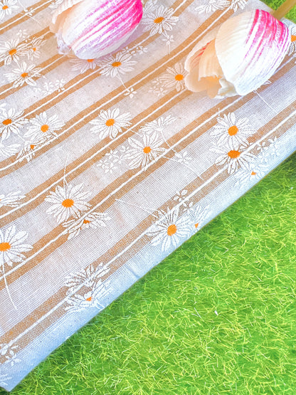 Printed Cotton Stripes Daisy